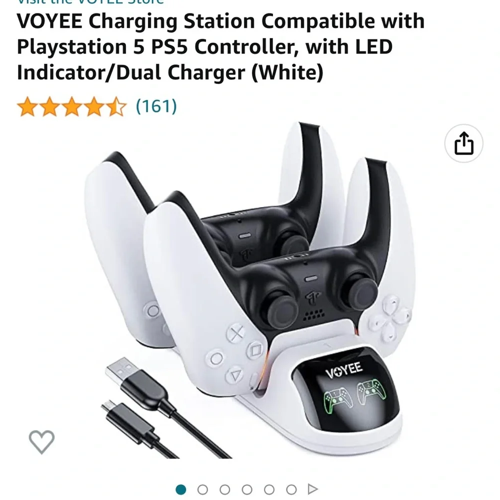 VOYEE Charging Station Compatible with Playstation 5 PS5 Controller